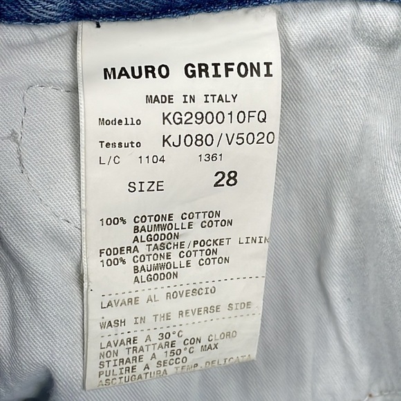 Mauro Grifoni Patched Denim Cut Off Shorts High Rise Italy Button Fly Sz 28 - Picture 12 of 12